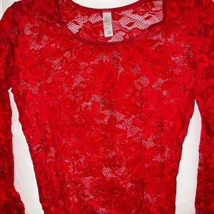 Red Sheer Victoria Secrets Bodysuit